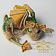 Decoration dragon brooch 3D beaded 'Golden dragon', Brooches, Minsk,  Фото №1