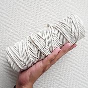Материалы для творчества handmade. Livemaster - original item 4,5 mm twisted rope, cotton, three-row, cord for macrame. Handmade.