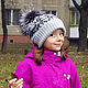 Комплект (шапка+шарф+митенки) "Снежинки". . GretaliKnitwear.. Интернет-магазин Ярмарка Мастеров.  Фото №2
