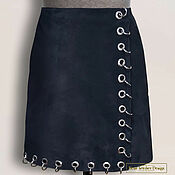 Одежда handmade. Livemaster - original item Uma trapeze skirt made of genuine leather/suede (any color). Handmade.