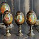 Huevo de Pascua de madera con caras de Santos, 15 cm, Eggs, Moscow,  Фото №1