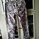 Винтаж: Джинсы.Скинни.Floral print!Trend!48-50+.Нежные открытки!EU!. Брюки винтажные. MixVintage. Ярмарка Мастеров.  Фото №4