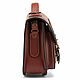 Handmade leather bag 'Gabriel' (cognac). Messenger Bag. Russian leather Guild. My Livemaster. Фото №4