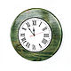 Настенные часы зеленые Малахит 40 см бесшумные. Часы классические. Irina Christmas Decor. Интернет-магазин Ярмарка Мастеров.  Фото №2