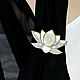 Order Lotus brooch made of silver and pearl shell HS0004. Sunny Silver. Livemaster. . Brooches Фото №3