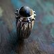 Silver ring natural obsidian stone, silver ring. Rings. Natali Batalova. Online shopping on My Livemaster.  Фото №2