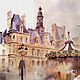 Watercolor painting Paris (beige gray-purple carousel), Pictures, Yuzhno-Uralsk,  Фото №1
