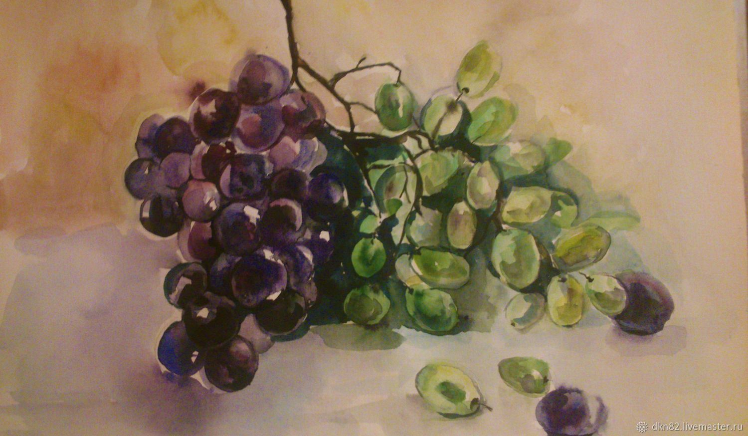 Анастасия Беседина акварель гроздь винограда