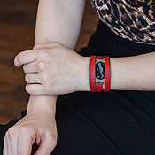 Украшения handmade. Livemaster - original item A bracelet made of beads agate red and black avant-garde.. Handmade.
