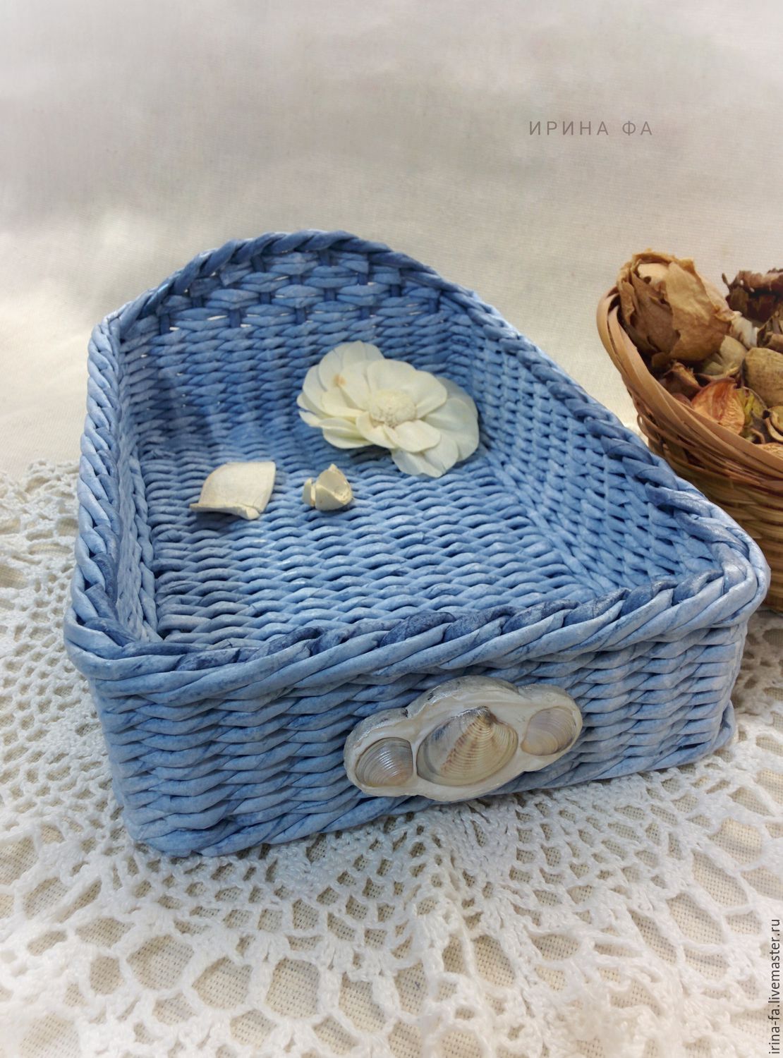 Basket C Decor Sea Shells Online On Livemaster With Shipping Basket C Decor Sea Shells Wicker Baskets