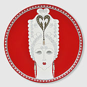 Картины и панно handmade. Livemaster - original item Decorative wall plate with a girl in the Art Deco style Love. Handmade.