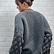 Кардиган  женский темно-синий или серый  вязаный спицами. Кардиганы. AccessoriesWool мягко и комфортно. Ярмарка Мастеров.  Фото №5