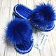 Women's slippers with a pompom, Slippers, Sochi,  Фото №1