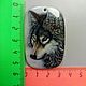 Wolf-pendant painted on milk agate-totem-amulet-amulet. Pendant. lacquer miniature. My Livemaster. Фото №5
