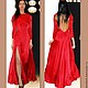 Dress red silk 'Flame dragon', Dresses, Moscow,  Фото №1
