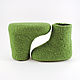 Green foliage is Felted booties from Merino wool 8,3 cm 1 pair, Babys bootees, Moscow,  Фото №1