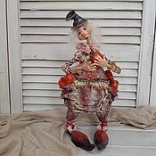 Текстильная коллекионная интерьерная кукла "Ангел Парамоша"