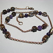 Украшения handmade. Livemaster - original item Necklace with agate and amethyst 