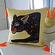Подушка бархатная "Пантера". Подушки. ArtMart (Анна). Интернет-магазин Ярмарка Мастеров.  Фото №2