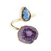 Украшения handmade. Livemaster - original item Quartz Ring, Lilac ring, Blue ring gift. Handmade.
