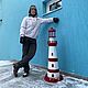 Декоративная фигура в морском стиле маяк 110 см из дерева, Статуэтки, Санкт-Петербург,  Фото №1