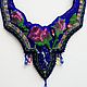 Necklace with lapis embroidered beaded 'scarf', Necklace, Ekaterinburg,  Фото №1