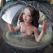 Куклы и игрушки handmade. Livemaster - original item interior doll: Mermaid in the aquarium, night light, lamp. Handmade.