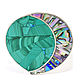 BROOCH malachite and mother of Pearl. Handmade brooch natural stones