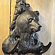 Чугунная вешалка ключница Медведь с двумя крючками, Фигуры садовые, Азов,  Фото №1