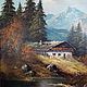  альпийский Горный пейзаж. Германия. 70-е. Картины. 1-j-art-salon. Ярмарка Мастеров.  Фото №4