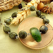 Украшения handmade. Livemaster - original item Bracelet with jade and coil. Handmade.