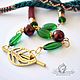 Лариат из чешского бисера "Изумруд в шоколаде". Лариаты. beadsjewelry.  ru. Интернет-магазин Ярмарка Мастеров.  Фото №2