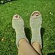 Knitted Boho sandals, green cotton. Sandals. florina34. My Livemaster. Фото №5