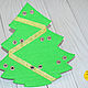 Lacing game for kids made of felt: Christmas tree. Lacing cards. Children's mood. My Livemaster. Фото №6