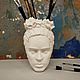 Planter organizer Frida Kahlo's head. Pots1. FORMA design. Интернет-магазин Ярмарка Мастеров.  Фото №2