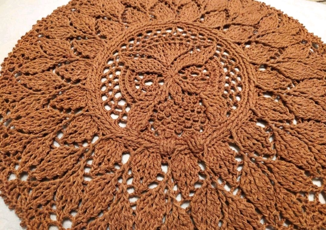 Owl doily crochet pattern (diagram) - RUS, Dutch, ENG / Схема вязания салфетки Сова