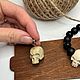 Браслет и подвеска с черепом из рога лося. Браслет из бусин. vsem.braslet. Ярмарка Мастеров.  Фото №6