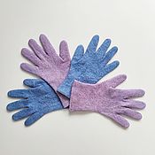 Аксессуары handmade. Livemaster - original item Felted women`s demi-season wool gloves. Handmade.