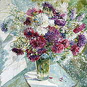Картины и панно handmade. Livemaster - original item Watercolor painting in splashes of sunlight. Painting with flowers.. Handmade.