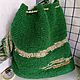 Order Green bag-bag in the style of 'boho' made of natural jute. irina-belaya-3. Livemaster. . Bucketbag Фото №3