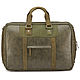 Order Leather travel bag 'Ireland' (khaki smooth leather). Russian leather Guild. Livemaster. . Travel bag Фото №3
