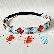 Украшения ручной работы. Ярмарка Мастеров - ручная работа Headbands: Headband - elastic band made of beads in Boho style Ethnic Hair Hoop. Handmade.