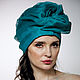 Turquoise silk organza turban with a bead Pearl. Caps. TURBAN SVS. Online shopping on My Livemaster.  Фото №2