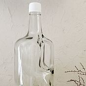Бутылка (1 шт.) прозрачное стекло "Капли" с крышкой