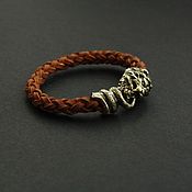 Украшения handmade. Livemaster - original item A leather bracelet - zodiac sign Leo. Handmade.