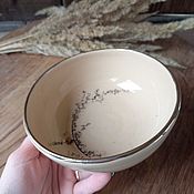 Посуда handmade. Livemaster - original item A bowl of Herbs, a golden border. Handmade.