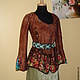 Валяный пиджак кофта коричневая в цветочек, Пиджаки, Борас,  Фото №1