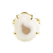 Украшения handmade. Livemaster - original item Large white ring with agate 