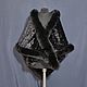 A copy of the product is a velvet scarf with a black fox. Wraps. National Brand. My Livemaster. Фото №5