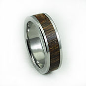 Украшения handmade. Livemaster - original item Titanium ring with iron wood. Handmade.